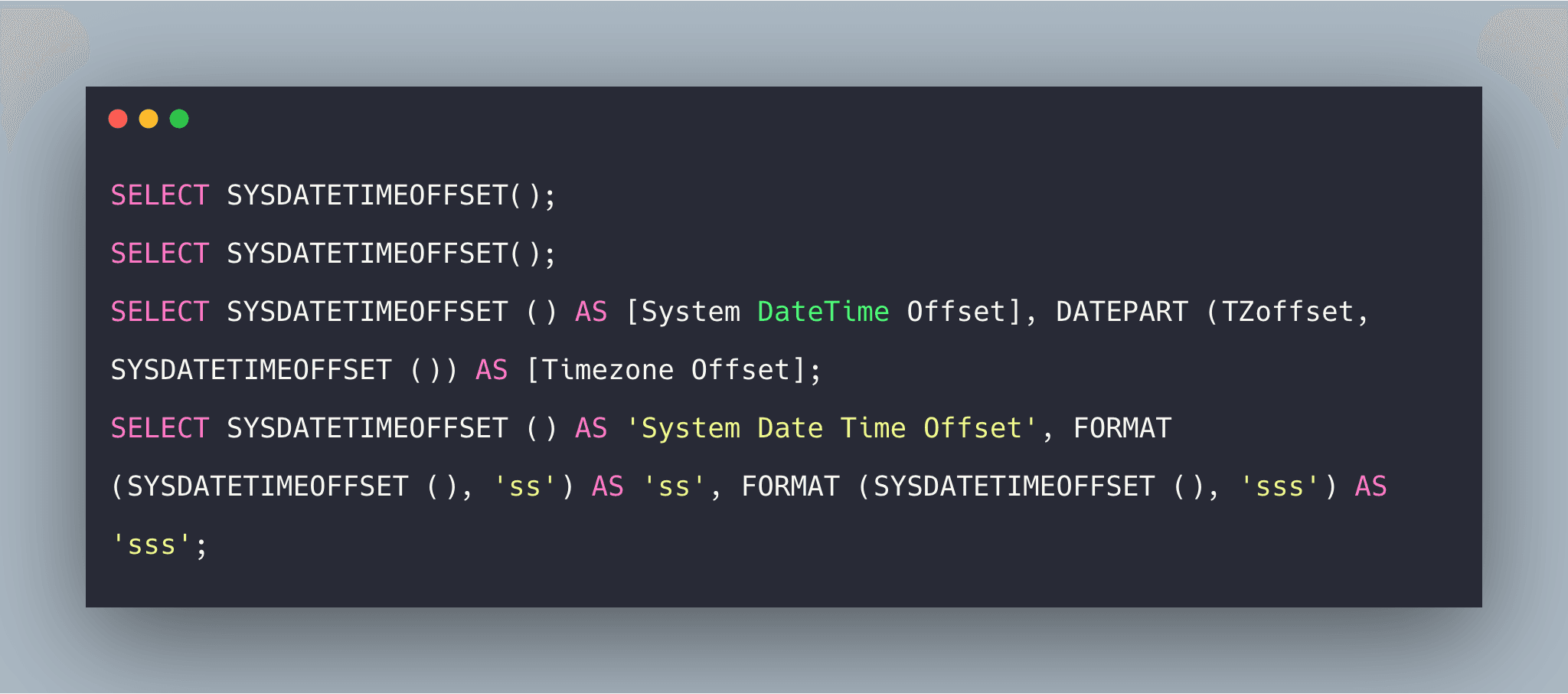 SQL Server and examples.